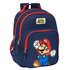 Mochila Doble Adaptable A Carro Super Mario "World" 32 x 42 x 15 cm.