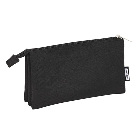 Bolsa Para Lapices Triple Negro 22 x 12 x 3 cm.