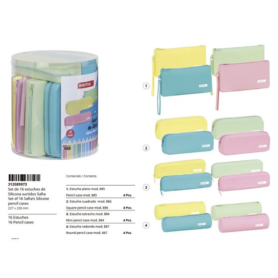 Set 16 Portatodos Silicona Surtidos Safta 22,7 x 23 x 22,7 cm.