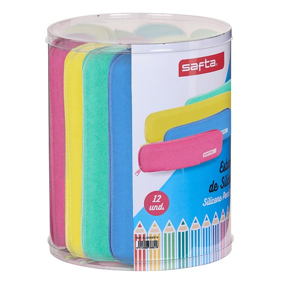 Set 12 Portatodos Estrechos Silicona Surtidos Safta Silicone Glitter 17 x 21 cm.