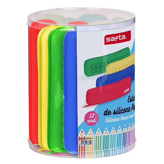 Set 12 Portatodos Estrechos Silicona Surtidos Pop It 17 x 21 cm.