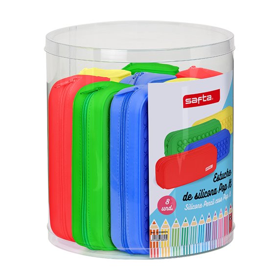 Set 8 Portatodos Cuadrados Silicona Surtidos Pop It 27 x 23 cm.
