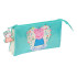 Portatodo Triple Peppa Pig "Pretty Flowers" 22 x 12 x 3 cm.