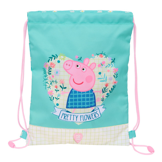 Saco Plano Junior Peppa Pig "Pretty Flowers" 26 x 34 cm.