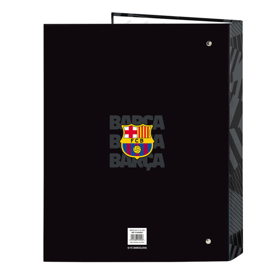 Carpeta Folio 4 Anillas F.C.Barcelona "Black" 26,5 x 33 x 4 cm.