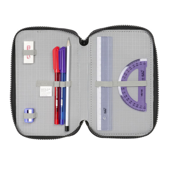 Plumier Triple 37 Piezas F.C.Barcelona "Black" 12,5 x 19,5 x 5,5 cm.