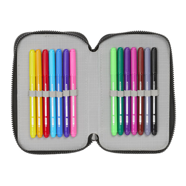 Plumier Triple 37 Piezas F.C.Barcelona "Black" 12,5 x 19,5 x 5,5 cm.