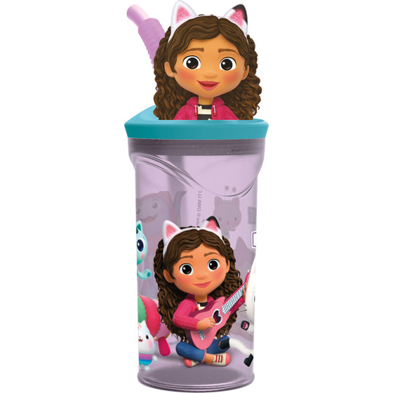 Vaso Figurita 3D 360Ml Gabby'S Dollhouse "Party" 9 x 23 x 6 cm.