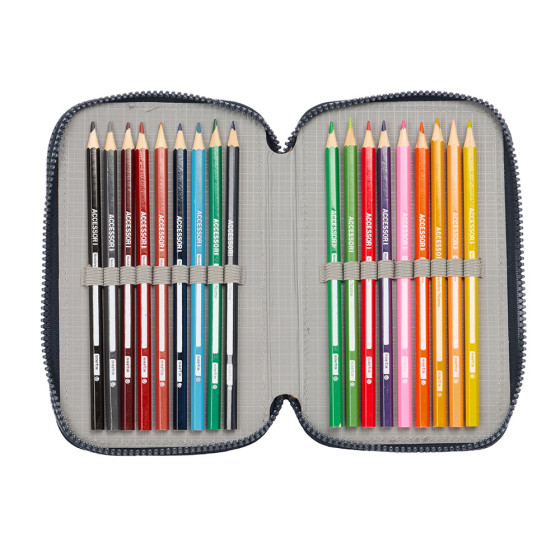 Plumier Triple 42 Piezas Real Madrid 2ª Equipacion 24/25 12,5 x 20,5 x 6 cm.