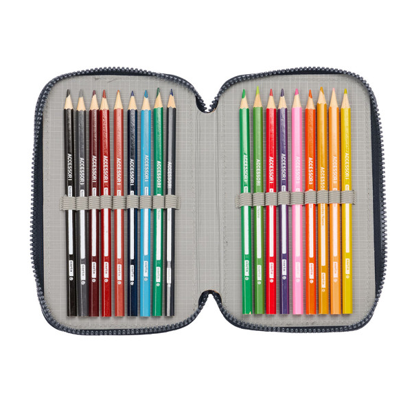 Plumier Triple 42 Piezas Real Madrid 2ª Equipacion 24/25 12,5 x 20,5 x 6 cm.