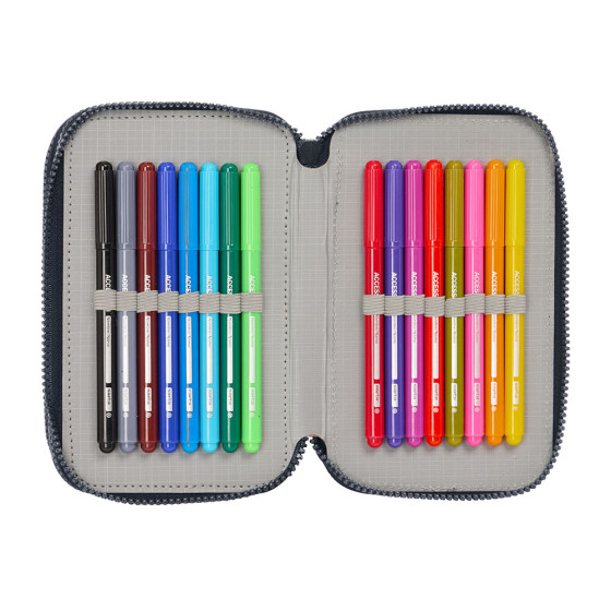 Plumier Triple 42 Piezas Real Madrid 2ª Equipacion 24/25 12,5 x 20,5 x 6 cm.