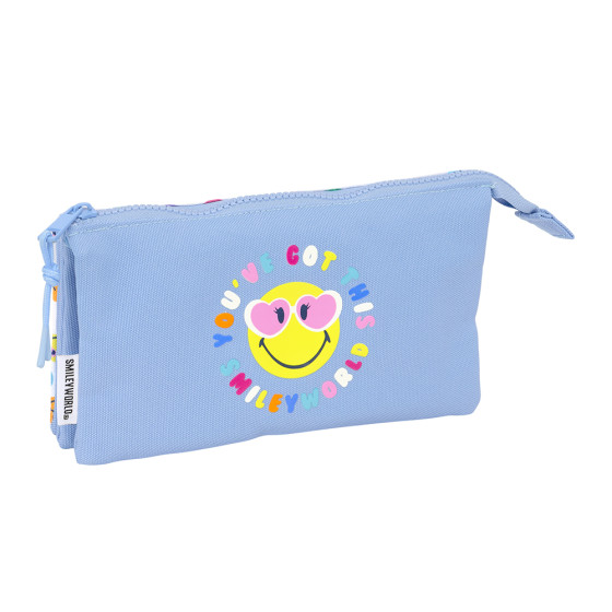 Portatodo Triple Reciclado Smiley World "Joyful" 22 x 12 x 3 cm.