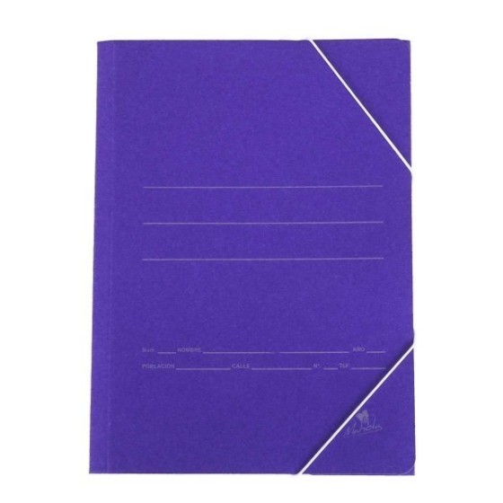 Carpeta Gomas Solapas MARIOLA Cartón Folio Prolonagdo Azul