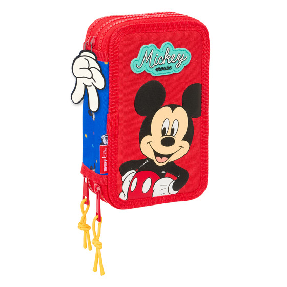 Plumier Triple 37 Piezas Mickey Mouse "Good Day" 12,5 x 19,5 x 5,5 cm.