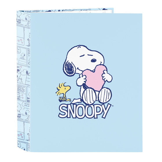 Carpeta Folio 4 Anillas 35Mm Lomo Ancho Snoopy "Love" 27 x 33 x 6 cm.