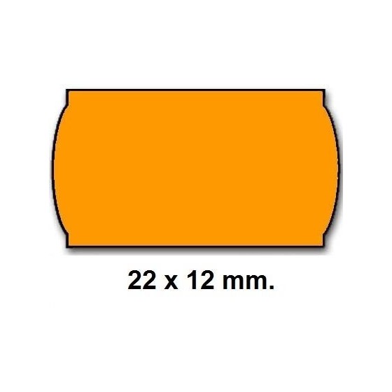 Etiquetas METO Onduladas 22 x 12 mm. Lisa Naranja Rollo x1500