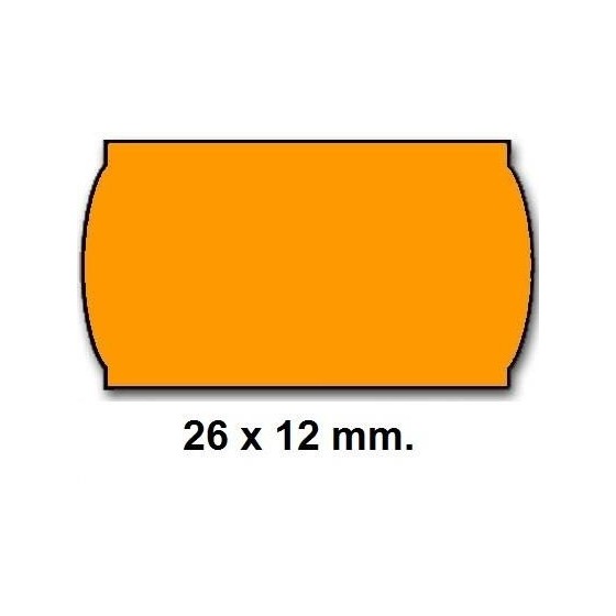 Etiquetas METO Onduladas 26 x 12 mm. Lisa Naranja Rollo x1500