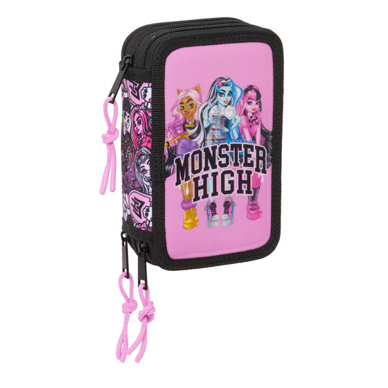 Plumier Triple 37 Piezas Monster High "Drama" 12,5 x 19,5 x 5,5 cm.