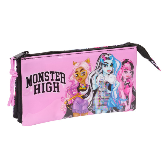 Portatodo Triple Monster High "Drama" 22 x 12 x 3 cm.