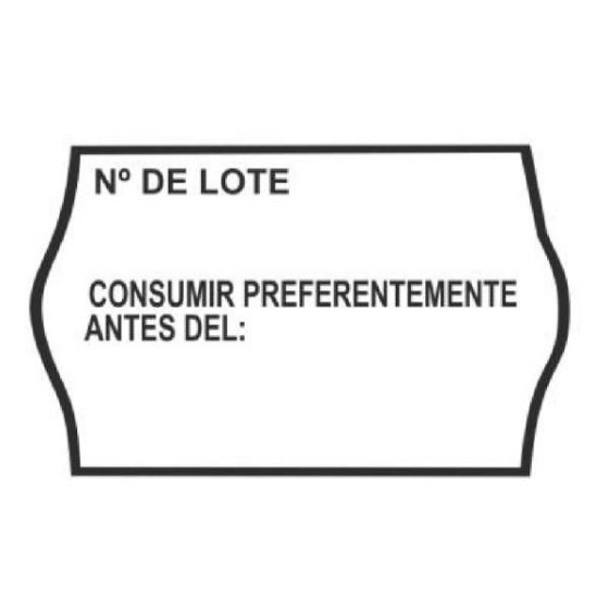 Etiquetas METO Onduladas 26 x 16 mm. Consumir Preferentemente