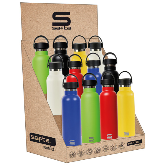 Expositor Botellas Metal 600Ml Safta Colores 31,5 x 23,5 x 19,5 cm.