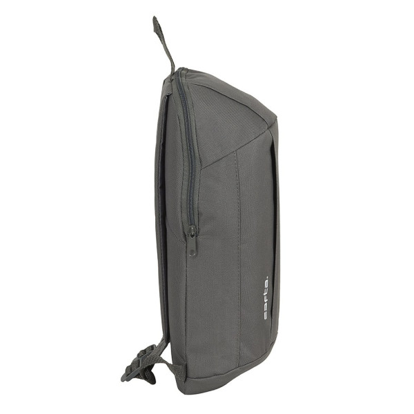 Mini Mochila Bolsillo Vertical Safta Gris Humo 