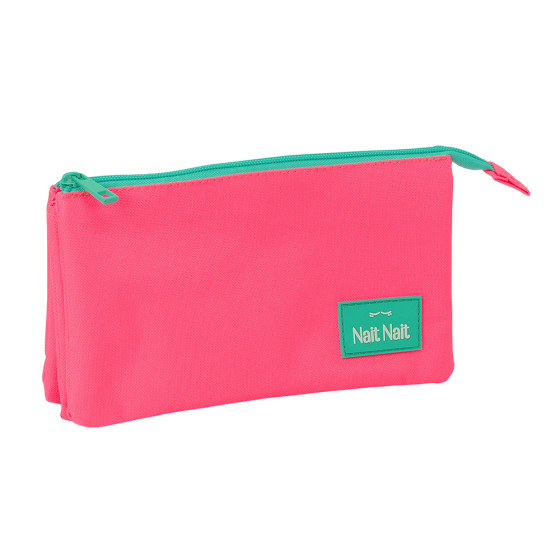 Portatodo Triple Nait Nait "Rosa Fluor" 22 x 12 x 3 cm.