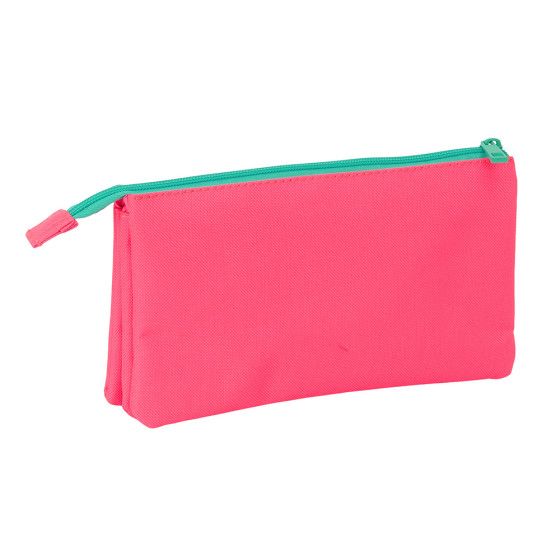 Portatodo Triple Nait Nait "Rosa Fluor" 22 x 12 x 3 cm.