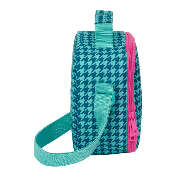 Bolsa Térmica Cuadrada Nait Nait "Pata De Gallo Verde" 20 x 20 x 15 cm.