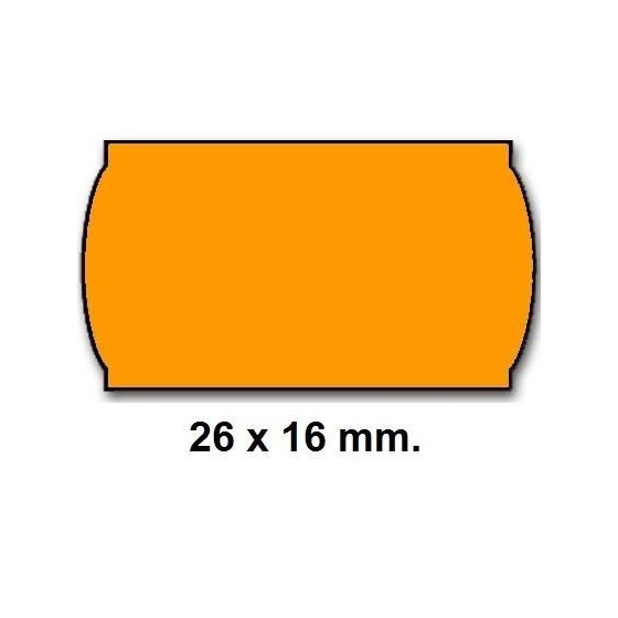 Etiquetas METO Onduladas 26 x 16 mm. Lisa Naranja Rollo x1200