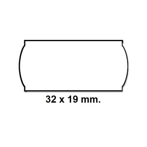 Etiquetas METO Onduladas 33 x 19 mm. Lisa Blanca Rollo x1000