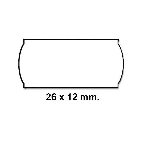 Etiquetas METO Onduladas 26 x 12 mm. Lisa Blanca Rollo x1500