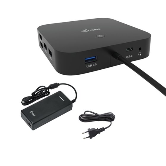 i-tec 100 W - 2 Pantallas admitidas - 4K - 3840x2160 - 2xUSB 2.0 - 3xUSB 3.0 - 3xUSB Tipo-C - 1xRJ45 - 1xHDMI - 1xDP - Thunderbo