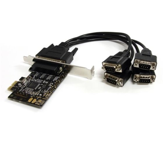 StarTech.com Tarjeta Adaptadora PCI Express PCIe de 4 Puertos Serie con Cable Multiconector RS232 Serial - PCI Express x1 - 4 x 