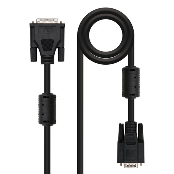 Nanocable - Cable DVI a SVGA, DVI 18+5/M-HDB15/M, negro, 5.0m