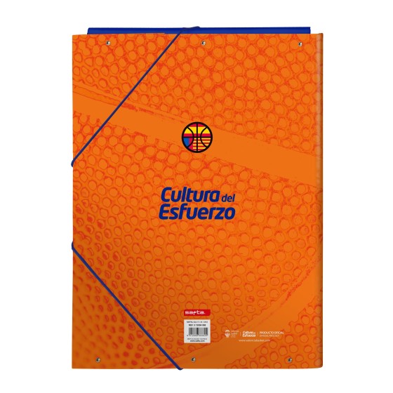 Carpeta Gomas Solapas VALENCIA BASKET Folio 26 x 33,5 x 2,5 cm.