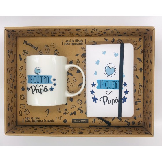 Set Taza Cerámica + Libreta ROYMART "Te Quiero Papá"