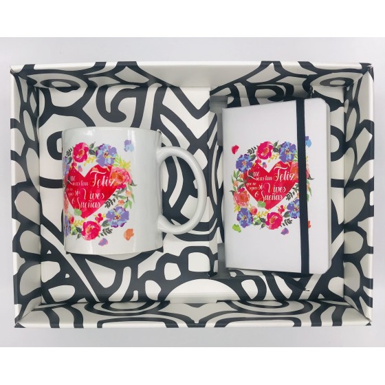 Set Taza Cerámica + Libreta ROYMART Corazón