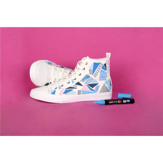 Rotulador POSCA Acrílico Base Agua PC-5M/4C Estuche De 4 Marcadores AZULES