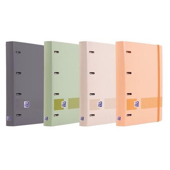 Carpeta Con Recambio Oxford Europeanbinder Live&Go Din A4+ Polyfoam 4 Anillas 35 Mm Cuadro 5 Mm + Indices Colores Nature