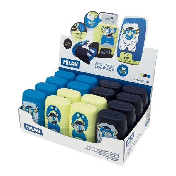 Afilaborras MILAN Goma + Sacapuntas Compact The Yeti