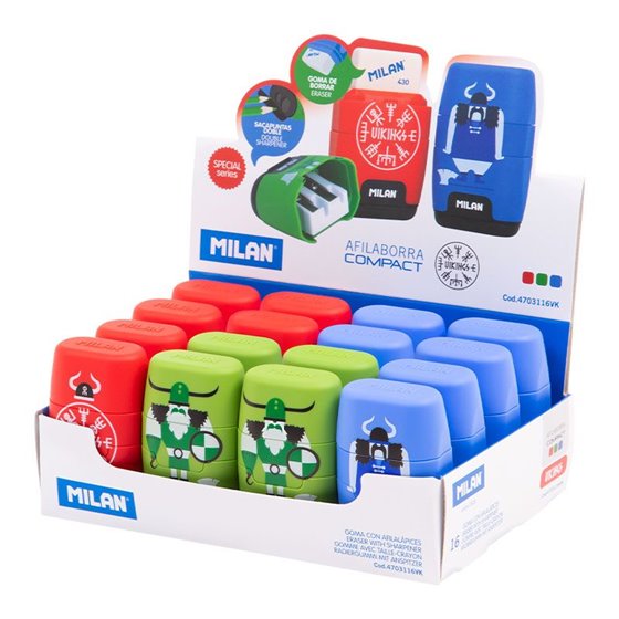 Afilaborras MILAN Goma + Sacapuntas Compact Viking