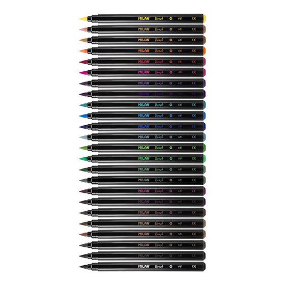 Rotuladores MILAN Punta Pincel Estuche de 24 Colores Surtidos