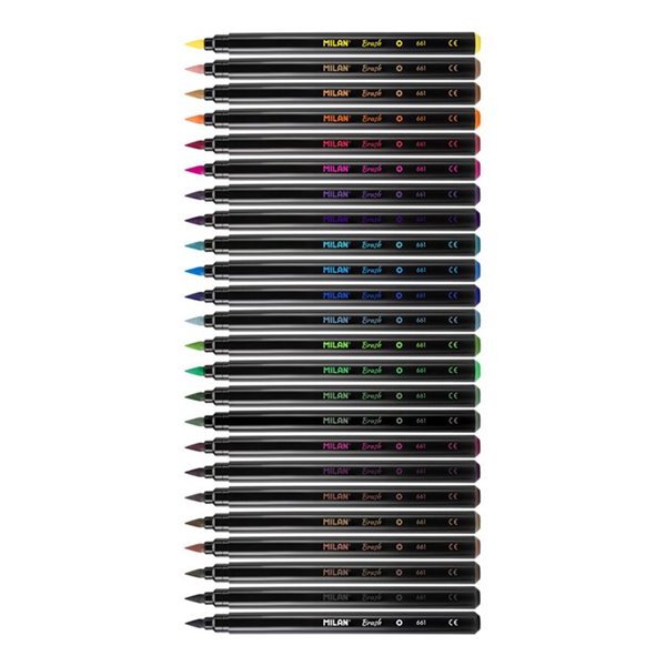 Rotuladores MILAN Punta Pincel Estuche de 24 Colores Surtidos