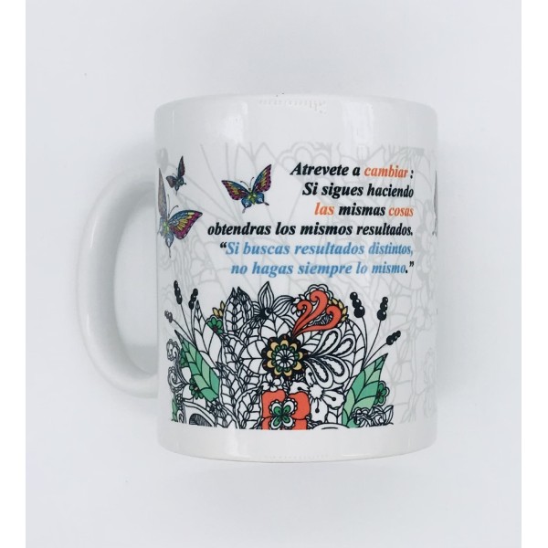 Taza Cerámica ROYMART Mandala Justo Cuando La Oruga