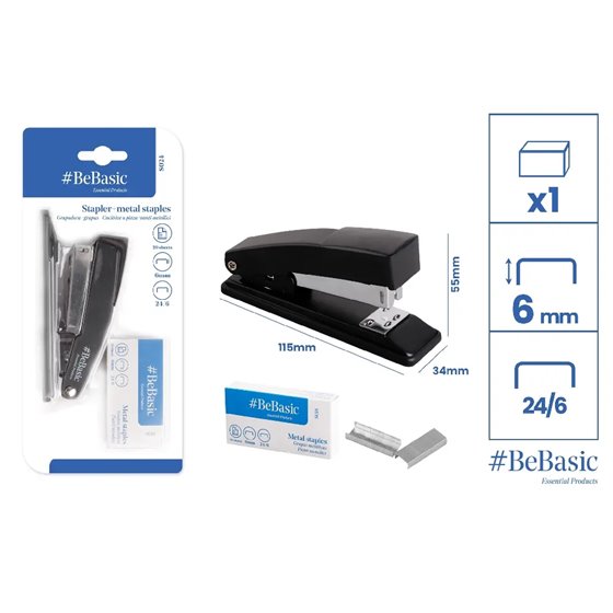 Grapadora Y Grapas BEBASIC Usar Con Grapas 24/6