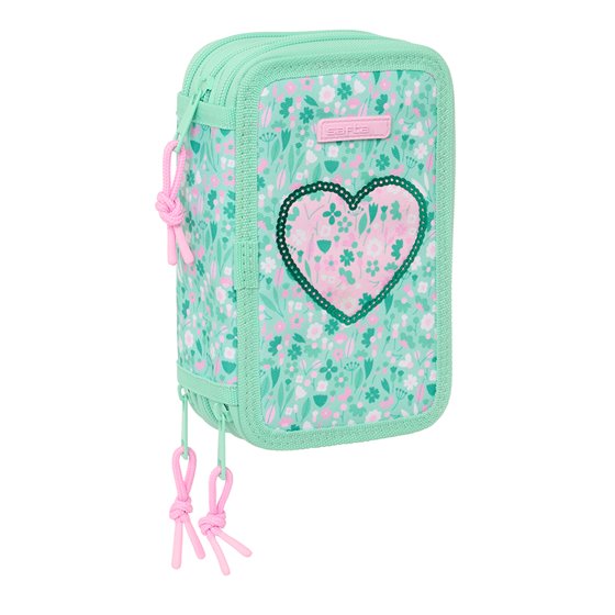 Plumier Triple 37 Piezas Safta "Cuore" 12,5 x 19,5 x 5,5 cm.