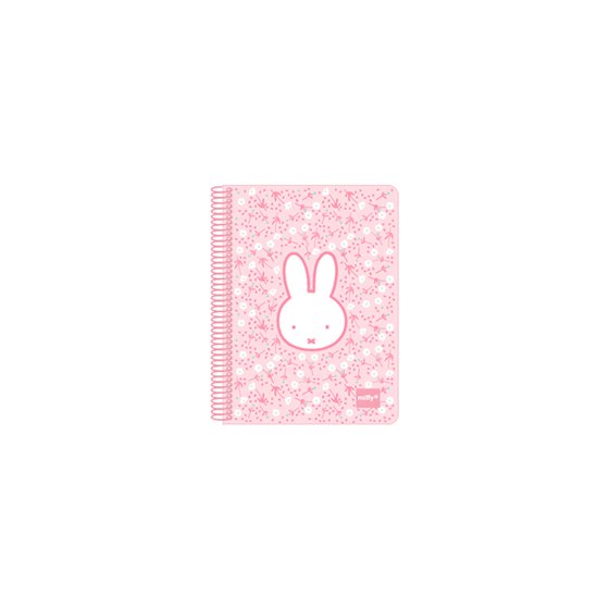 Libreta Cuarto 80 Hojas Tapas Duras Miffy "Flores" 15,5 x 22 cm.
