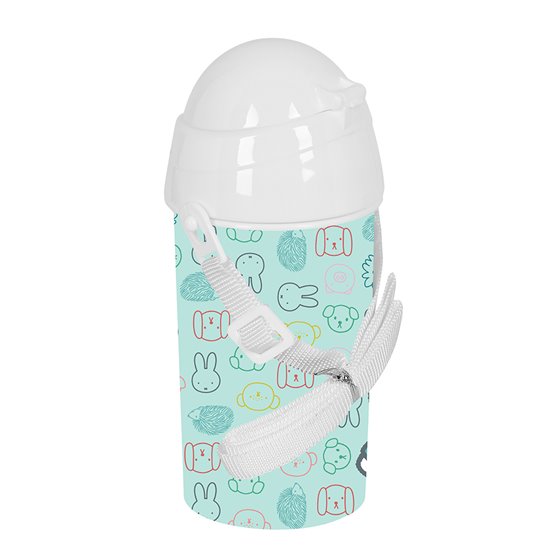 Botella 500Ml Apertura Autom. Con Pajita Miffy "Friends" 7,3 x 19,5 x 7,3 cm.