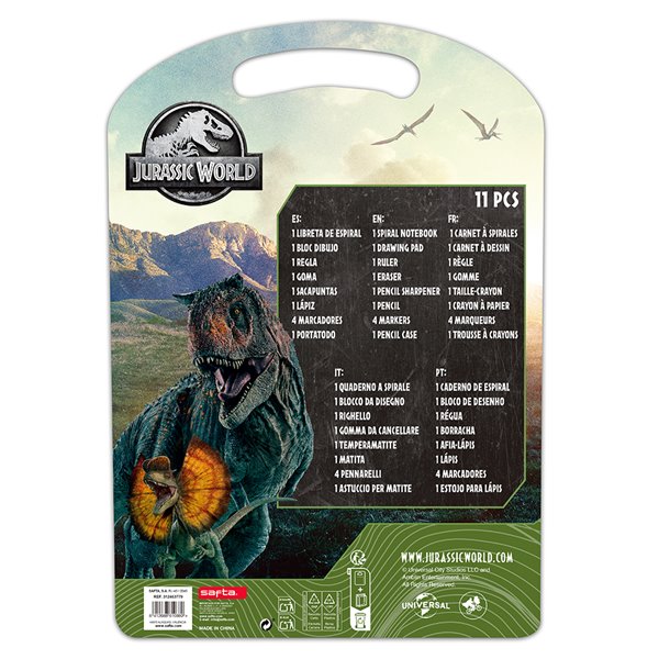 Set Escritura Jurassic World 27 x 37,5 x 3 cm.